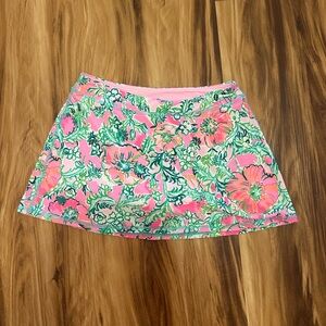 Lilly Pulitzer Pink and Green A-Line Mini Skirt for Resort Wear